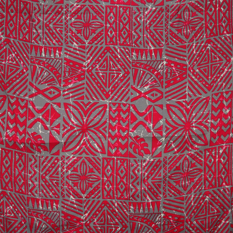 Traditional Polynesian Tapa design Fabric | Light Barkcloth