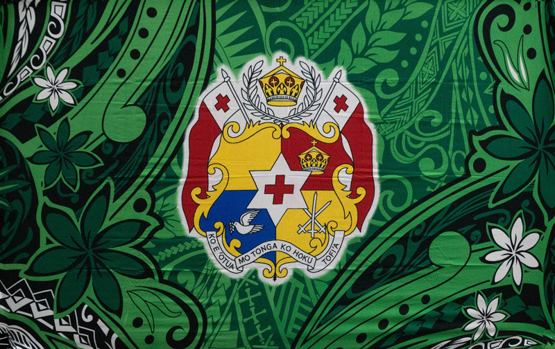Kingdom of Tonga Seal Plumeria Tattoo design | Sarong Green