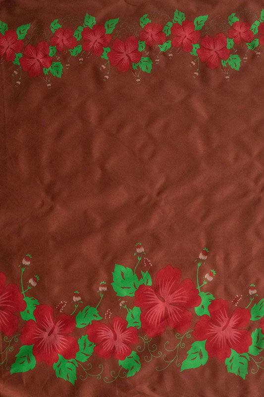 Hibiscus Double Border | Polyester Fabric