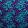 Hisbiscus Plumeria Tropical Leaves | Cotton Light Barkcloth Fabric Turquoise
