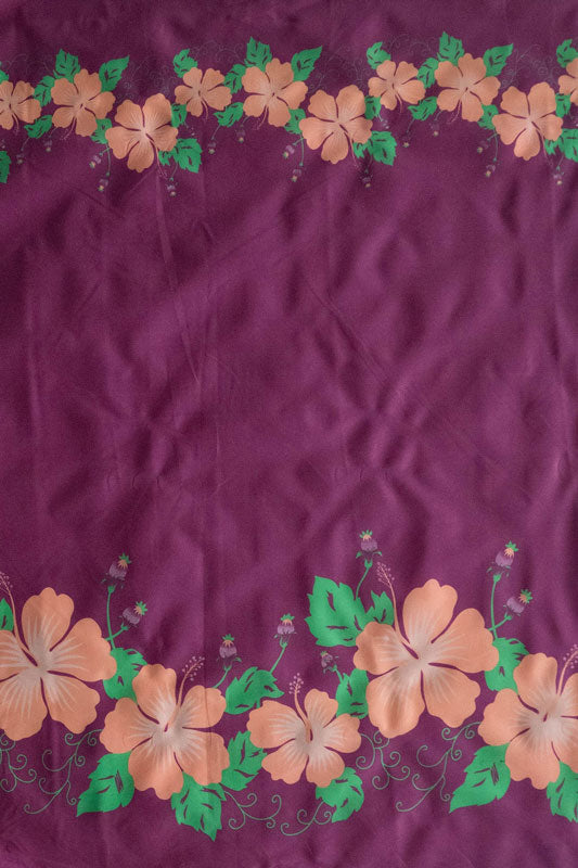 Hibiscus Double Border | Polyester Fabric