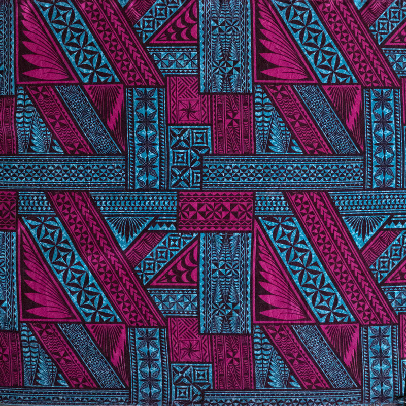 Traditional Tongan Geometric Design | Polyester Fabric