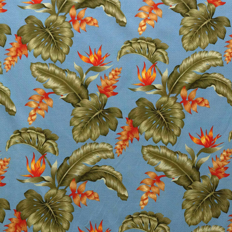 Monstera Banana Leaf Birds of Paradise Orange Ginger | Upholstery Fabric