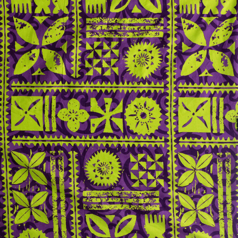 Traditional Polynesian Tapa Design Fabric | Cotton