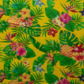 Pineapple/Tropical Flowers & Leaves | Cotton Fabric Yellow