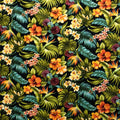 All Over Tropical Flowers & Leaves | Cotton Fabric