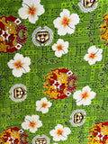 Tonga Seal Hibiscus All Over design |  Cotton Light Barkcloth Fabric