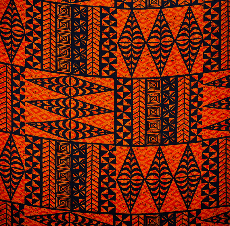 Traditional Tongan Geometric Design | Cotton Fabric