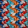 Multicolored Traditional Tattoo & Plumeria design |Polyester Fabric