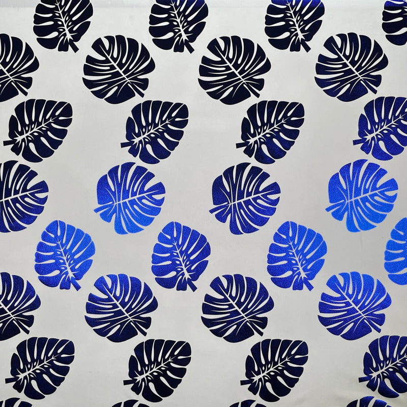 All Over Monstera Leaf Design Fabric | Foil Polyester