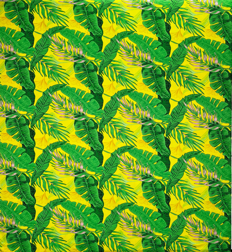Tropical Leaves All Over design Fabric | Cotton