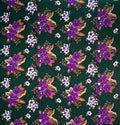 Hibiscus Plumeria & Tropical Leaves clusters | Rayon Fabric