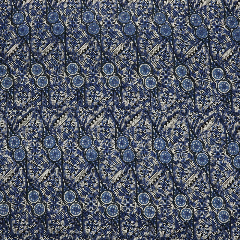 Traditional Polynesian Fijian Print | Cotton Light Barcloth Fabric