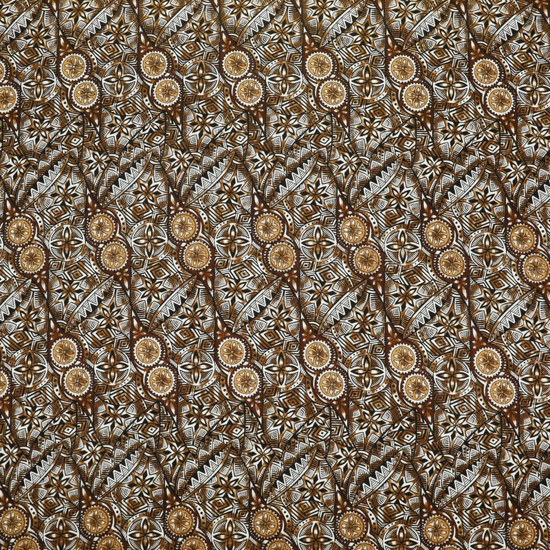 Traditional Polynesian Fijian Print | Cotton Light Barcloth Fabric