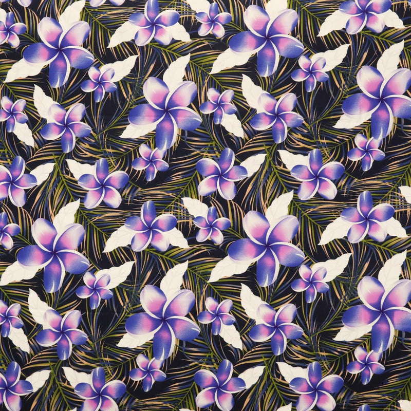 Plumeria/Palm | Rayon Fabric Purple