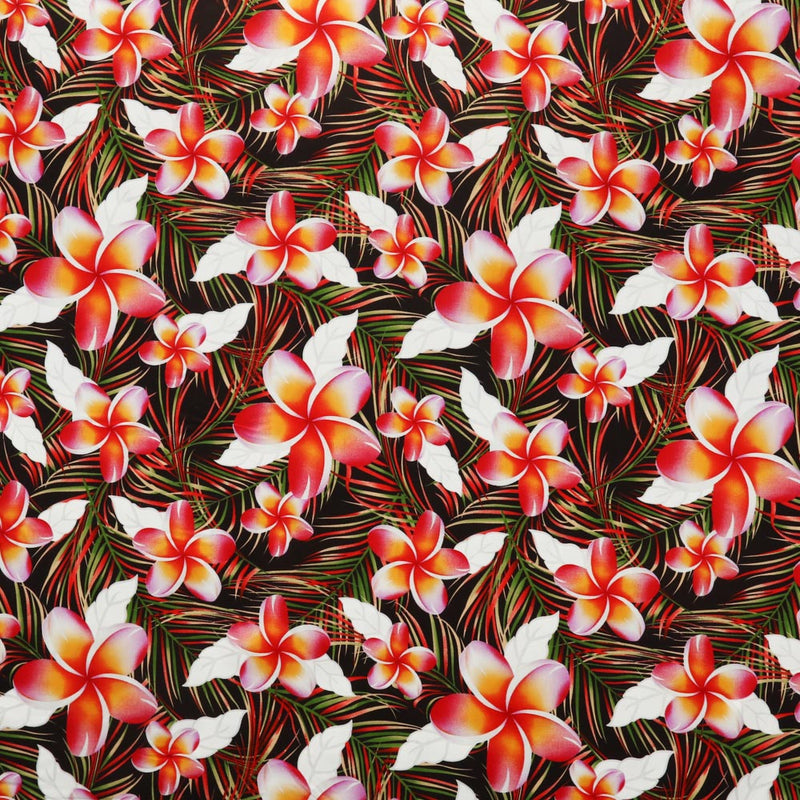 Plumeria/Palm | Rayon Fabric red