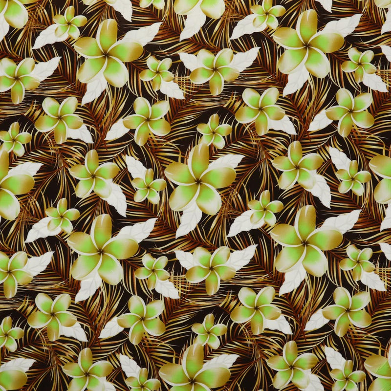 Plumeria/Palm | Rayon Fabric Green