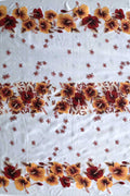 Hibiscus Triple Border | Polyester Fabric  Gold
