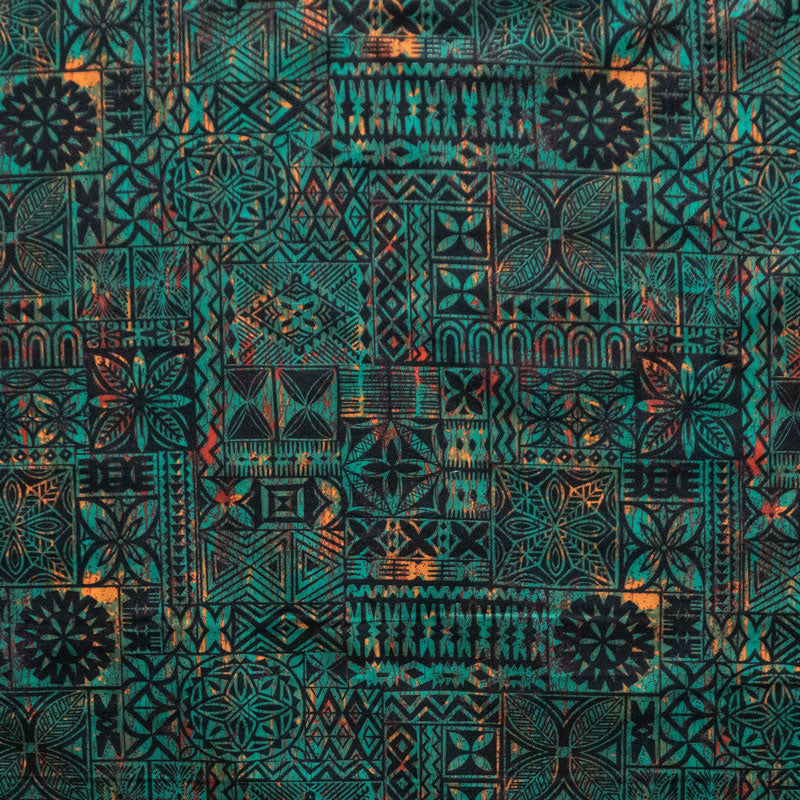 Traditional Polynesian Tapa design Fabric | Polyester