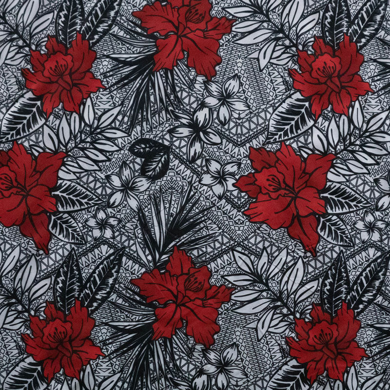 All Over Tropical Flowers & Leaves | Polyester Fabric