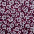 Hibiscus/Monstera | Polyester Fabric Burgundy