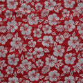 Hibiscus/Monstera | Polyester Fabric Red