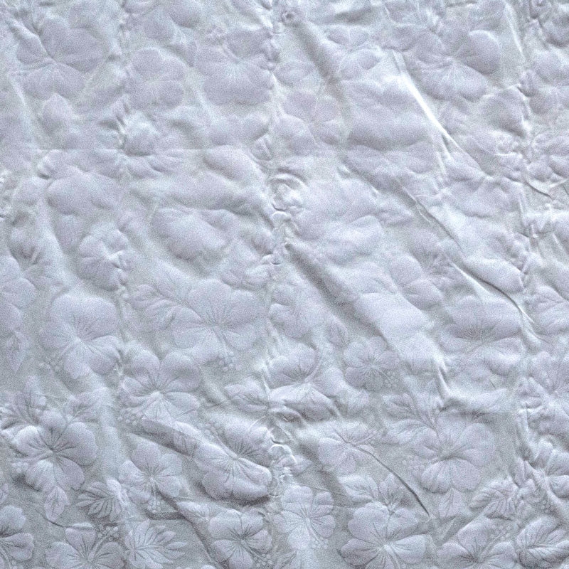 Hibiscus/Plumeria/Monstera Leaf | Polyester Fabric White