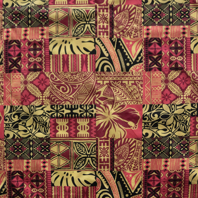Traditional Polynesian Tapa design | Polyester Fabric