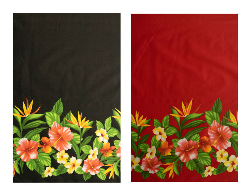 Hibiscus Birds of Paradise Plumeria | Poly-Cotton Fabric