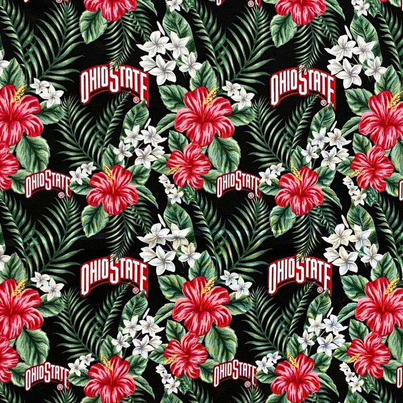 NCAA Ohio State Buckeyes Tropical | Cotton Fabric