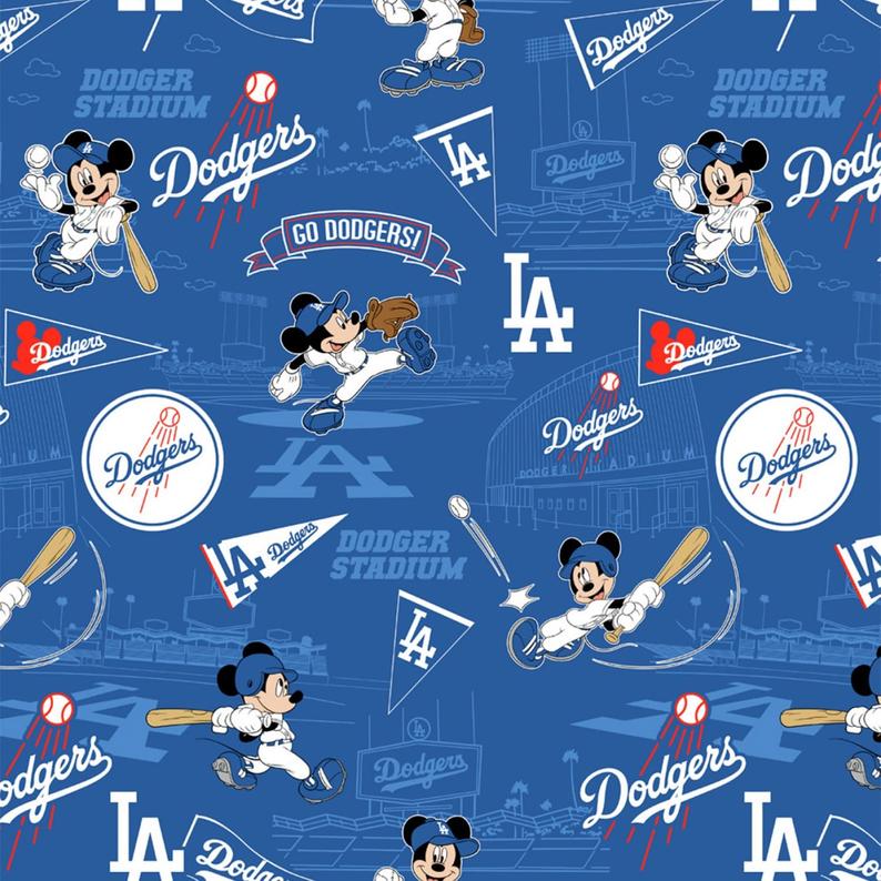 Los Angeles Dodgers | Cotton Fabric Mickey Mouse