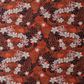 Traditional Polynesian Tattoo Plumeria Tiare Design | Peachskin Fabric Orange