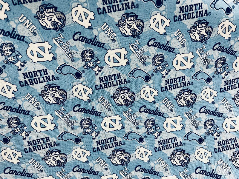 North Carolina University Tarheels | Cotton Fabric All Over
