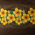 Traditional Tattoo Plumeria Monstera Leaves design  | Peachskin Fabric