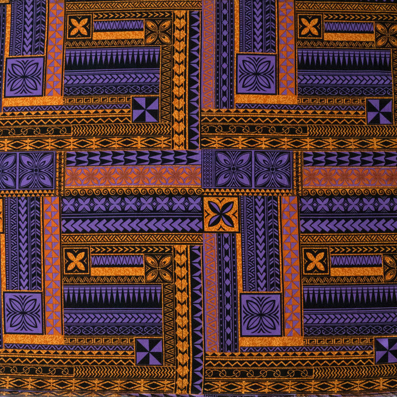 Polynesian Geometric Symmetrical design | Polyester Fabric