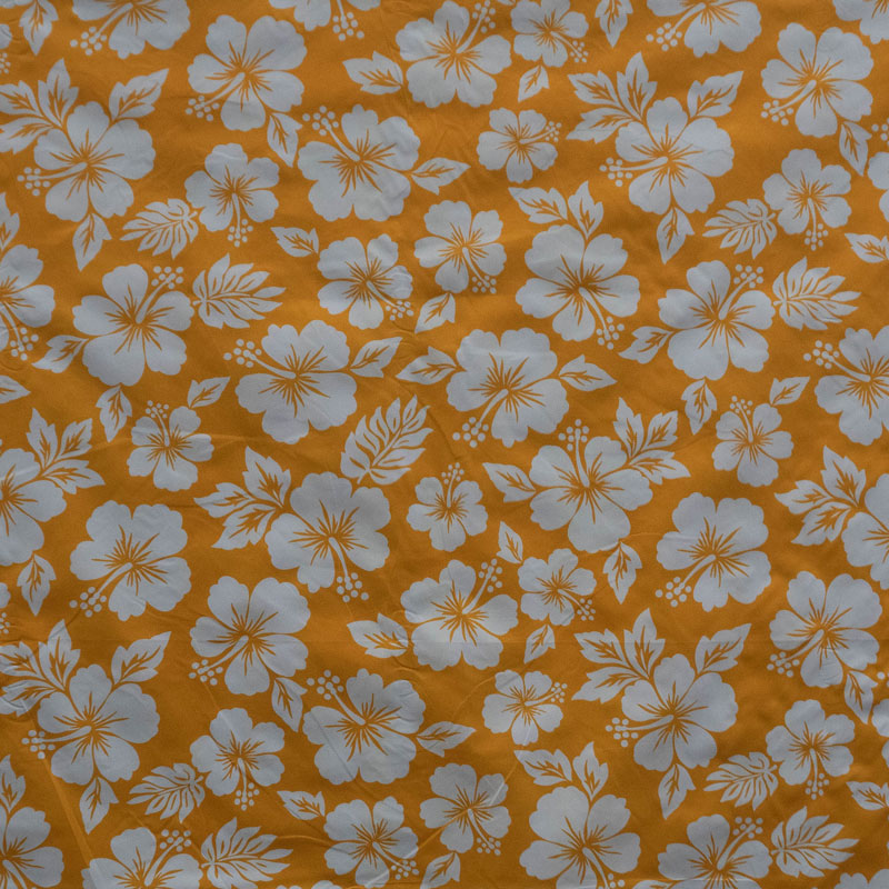 Hibiscus/Monstera | Polyester Fabric Yellow