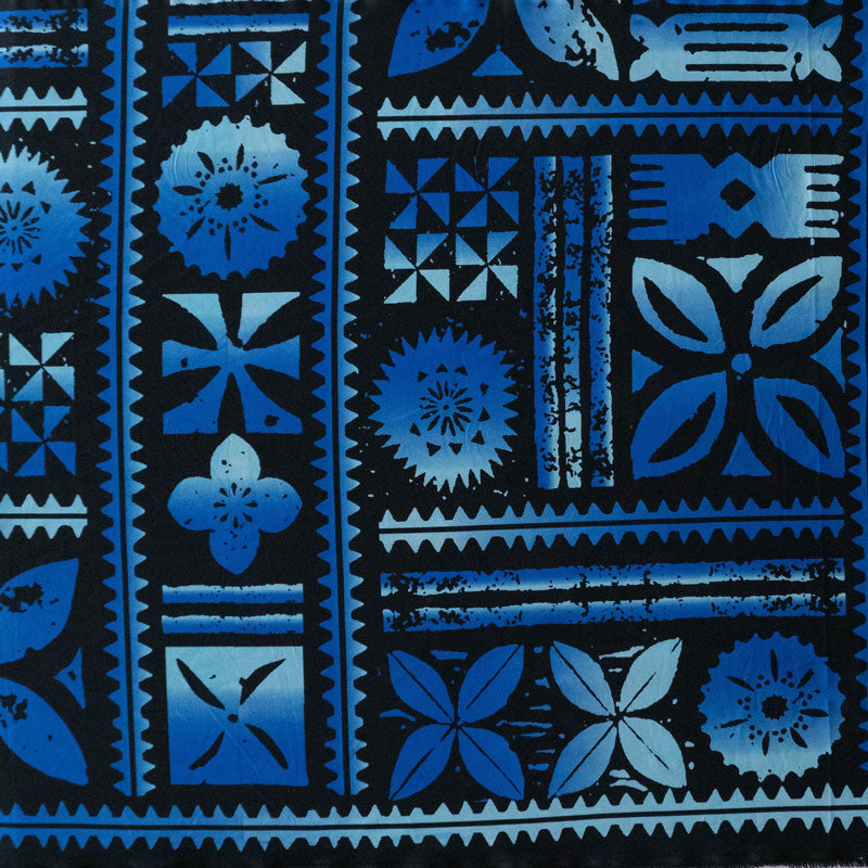 Traditional Polynesian Geometric design | Peachskin Fabric Royal